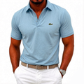 Men's Cotton Gentleman's Business Casual Solid Color Polo Short Sleeve Shirt