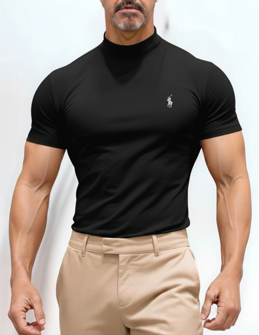 ⚡ Slim Muscle Fit Half Turtleneck Basic T-Shirt