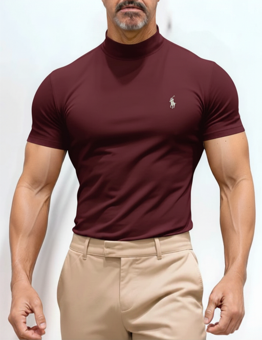 ⚡ Slim Muscle Fit Half Turtleneck Basic T-Shirt