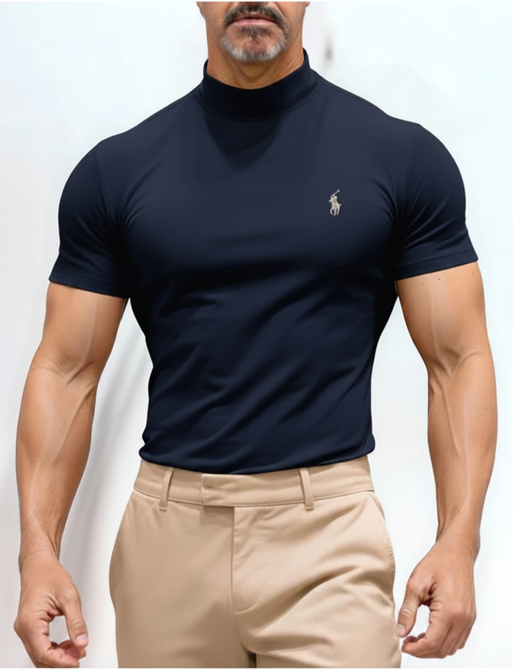 ⚡ Slim Muscle Fit Half Turtleneck Basic T-Shirt