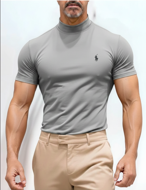 ⚡ Slim Muscle Fit Half Turtleneck Basic T-Shirt