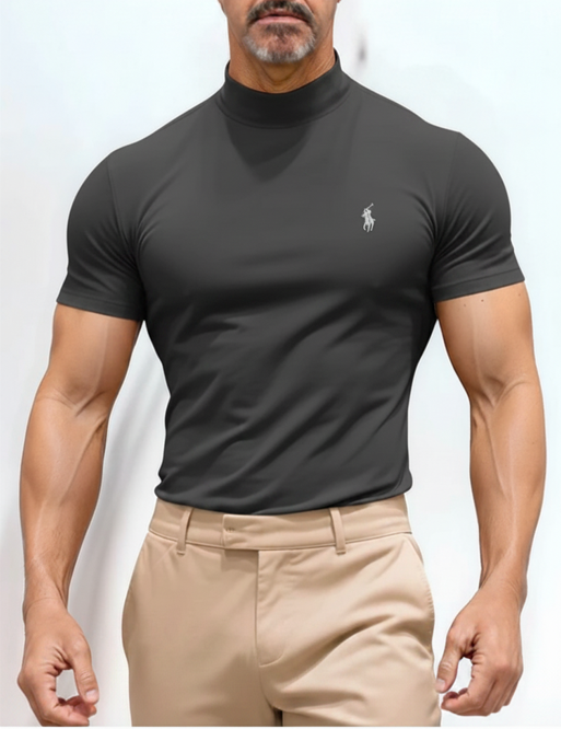 ⚡ Slim Muscle Fit Half Turtleneck Basic T-Shirt