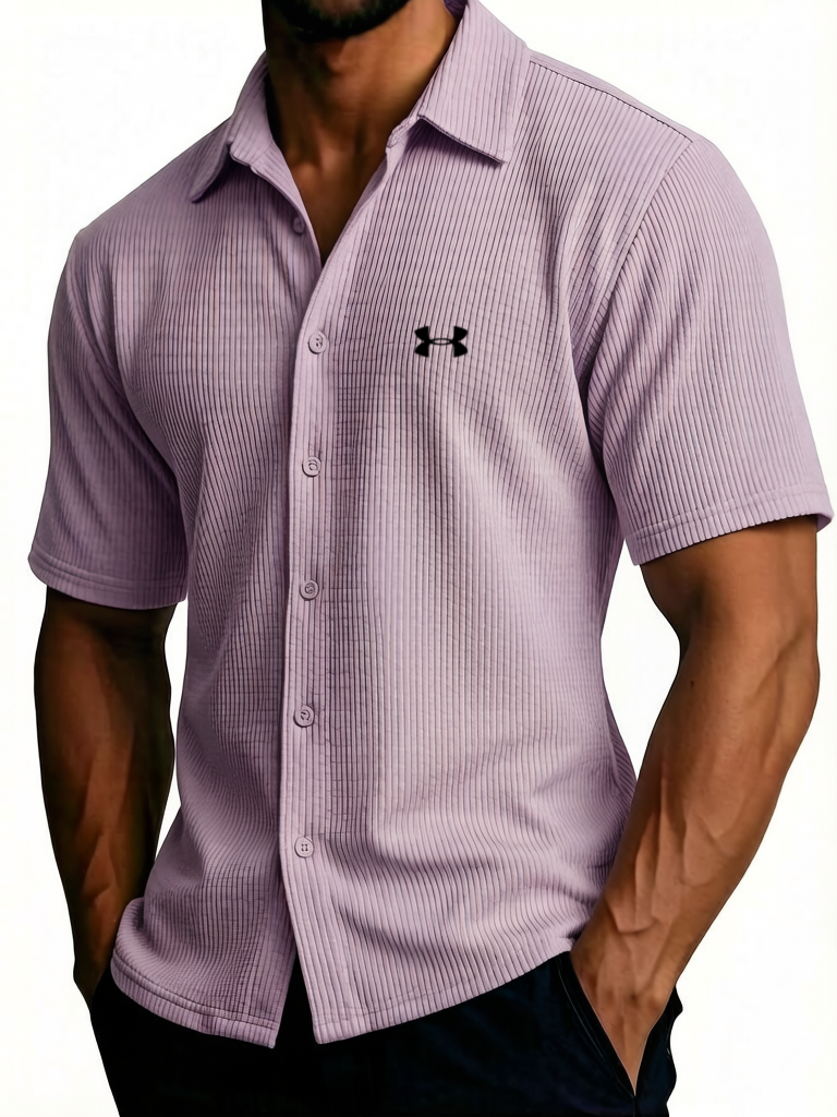 Men's Comfortable Ribbed Cotton Shirt