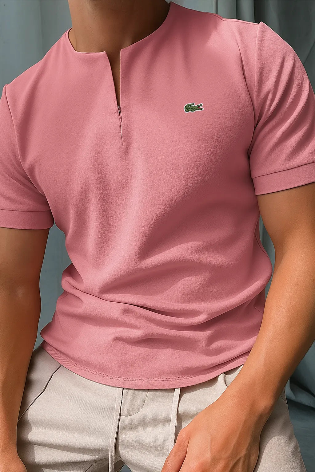 🔥 Lacoste Half Zip Stand Collar Men’s Tee