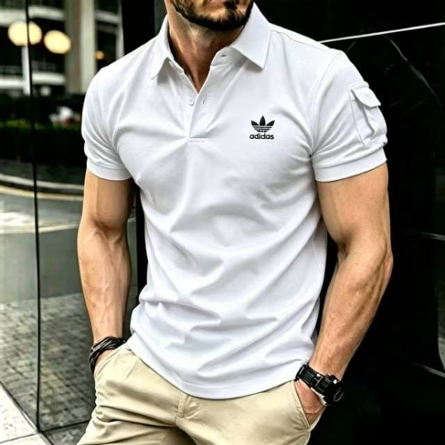 Adidas Trefoil Logo Muscle Fit Business Casual Polo Shirt