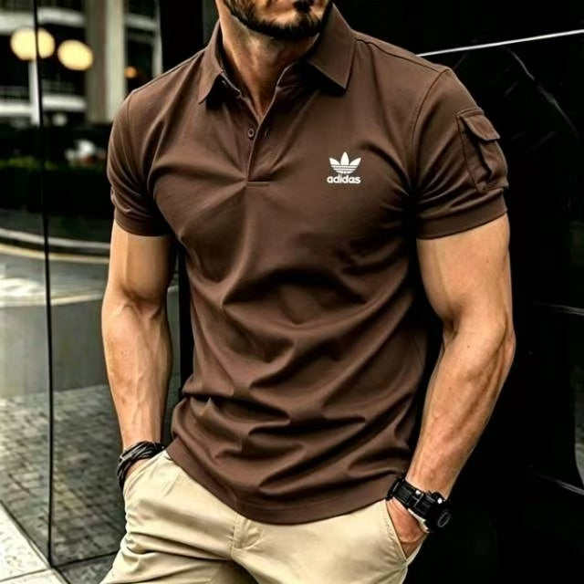 Adidas Trefoil Logo Muscle Fit Business Casual Polo Shirt