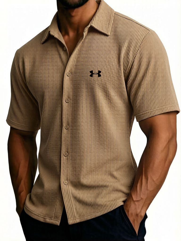 Men's Comfortable Ribbed Cotton Shirt