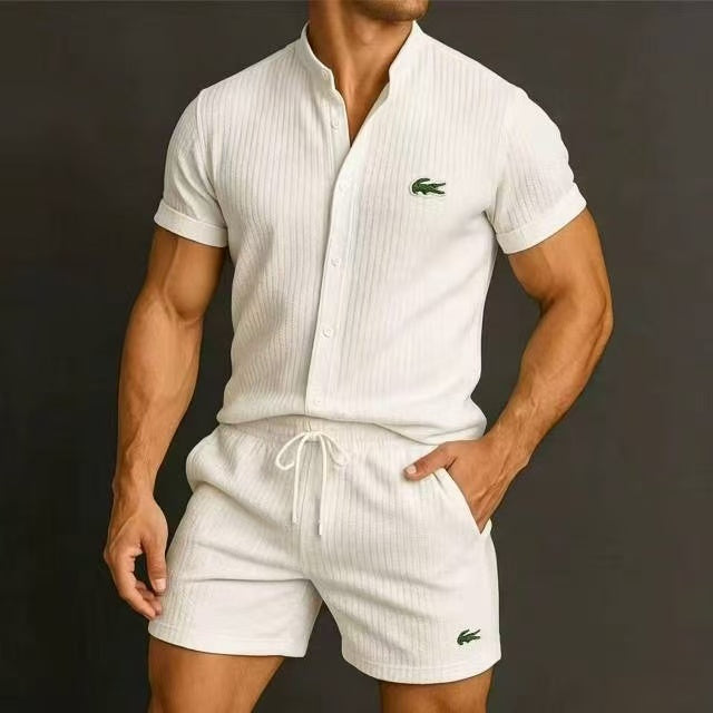 Multi-Color Lacoste Waffle Knit 2-Piece Matching Set Limited Flash Sale