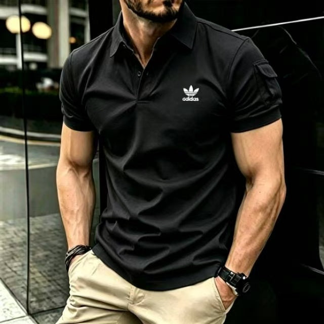 Adidas Trefoil Logo Muscle Fit Business Casual Polo Shirt