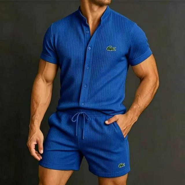 Multi-Color Lacoste Waffle Knit 2-Piece Matching Set Limited Flash Sale