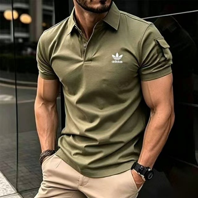 Adidas Trefoil Logo Muscle Fit Business Casual Polo Shirt