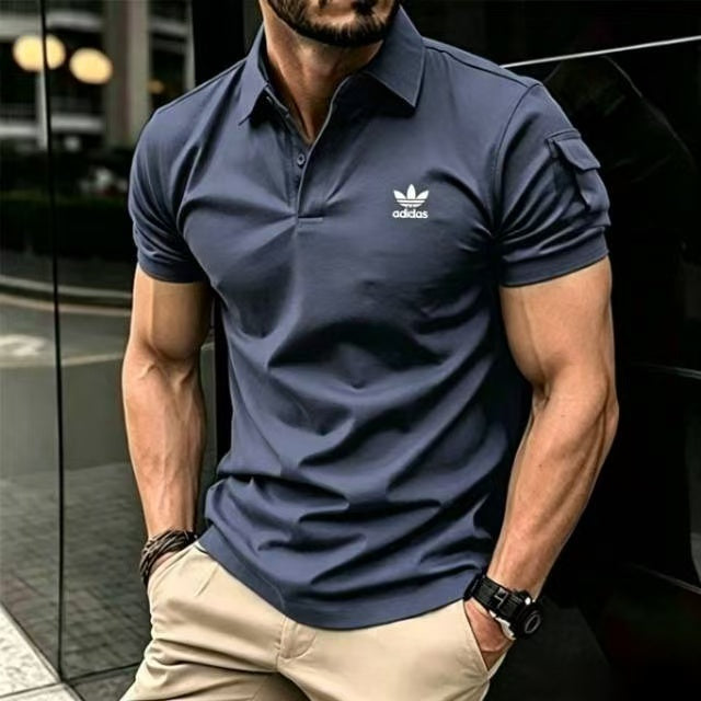 Adidas Trefoil Logo Muscle Fit Business Casual Polo Shirt