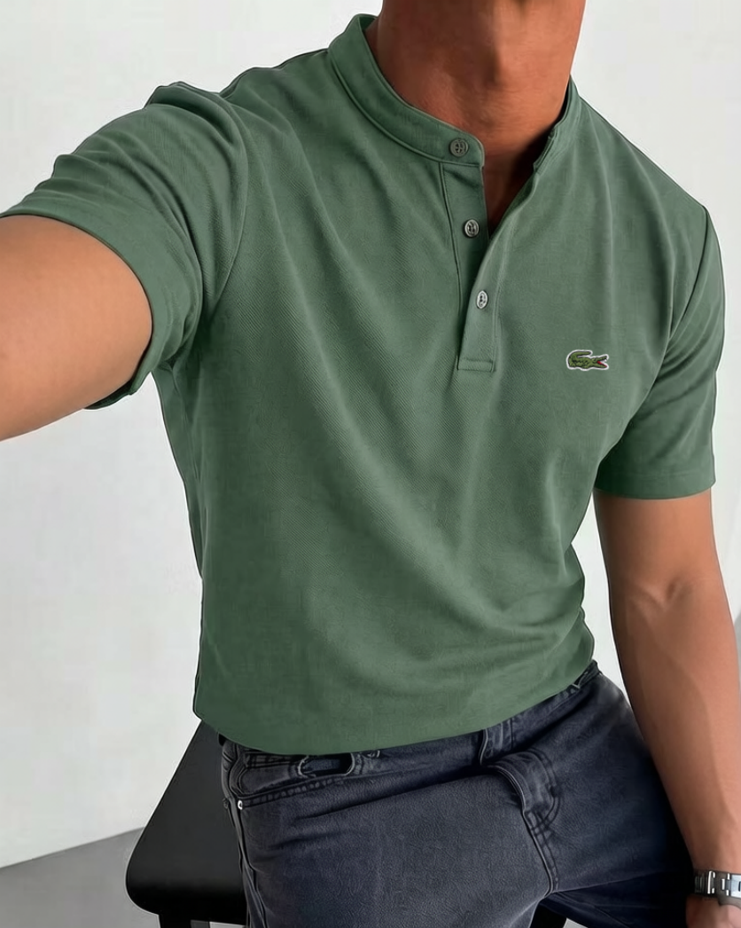 Men's Cotton Smart-Casual Henley Shirt