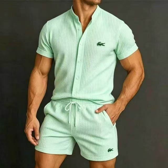 Multi-Color Lacoste Waffle Knit 2-Piece Matching Set Limited Flash Sale
