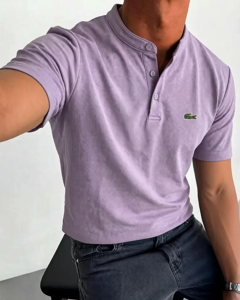 Men's Cotton Smart-Casual Henley Shirt