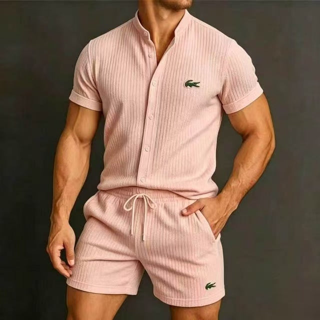 Multi-Color Lacoste Waffle Knit 2-Piece Matching Set Limited Flash Sale