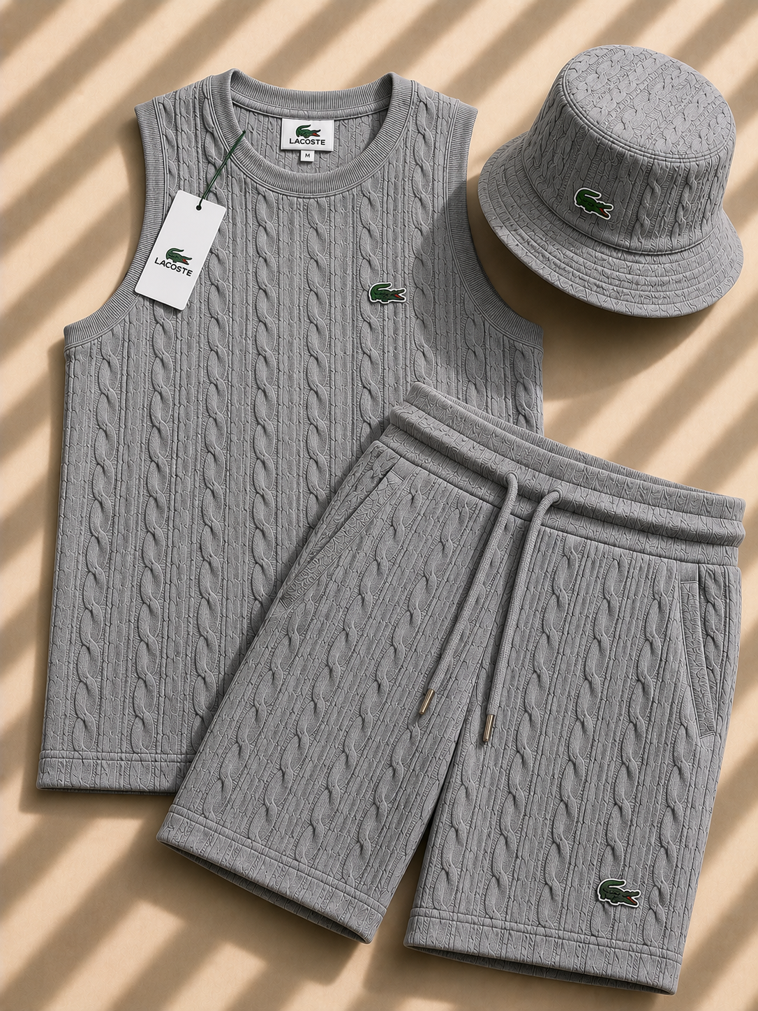 Men Soft Knit Vest Co-Ord Set