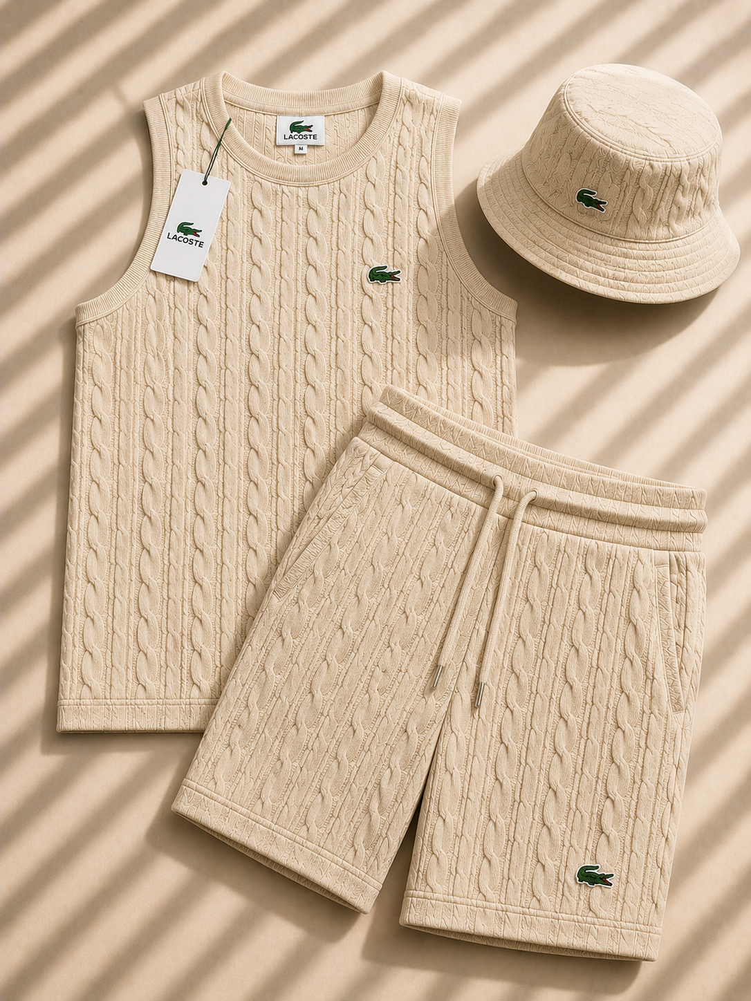 Men Soft Knit Vest Co-Ord Set