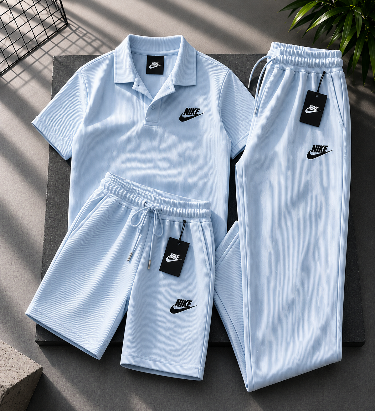 Soft Ribbed Knit 3 Piece Men Daily Outfit
