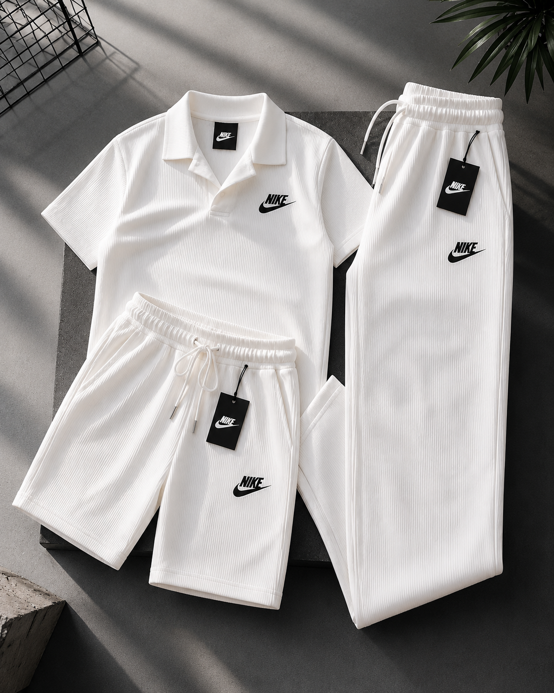 Soft Ribbed Knit 3 Piece Men Daily Outfit