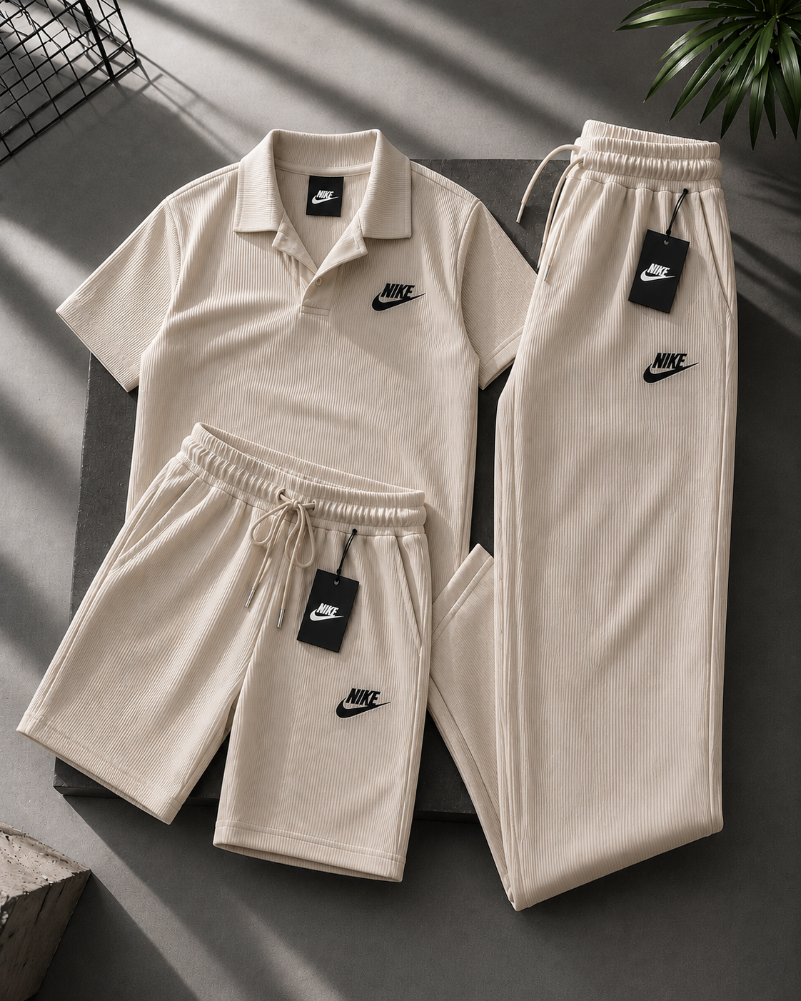 Soft Ribbed Knit 3 Piece Men Daily Outfit