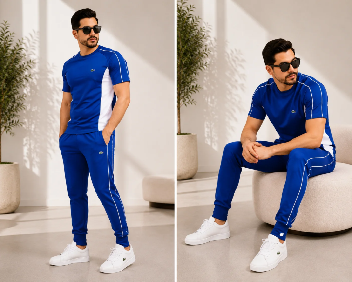 💥 Multi Color Contrast Panel Casual Sport Suit