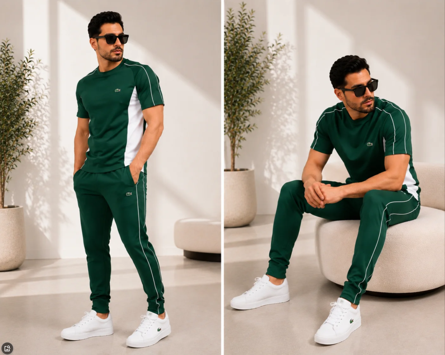 💥 Multi Color Contrast Panel Casual Sport Suit