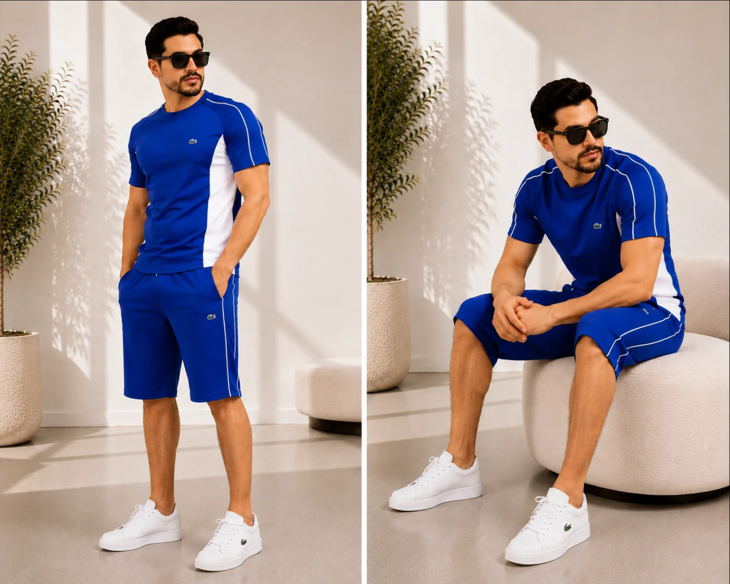 💥 Multi Color Contrast Panel Casual Sport Suit