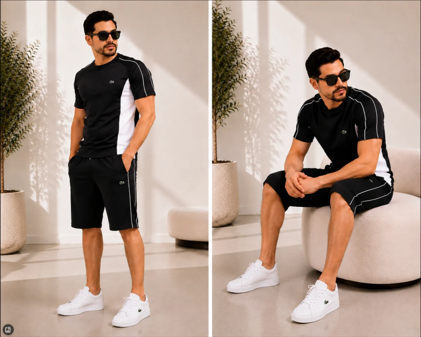 💥 Multi Color Contrast Panel Casual Sport Suit