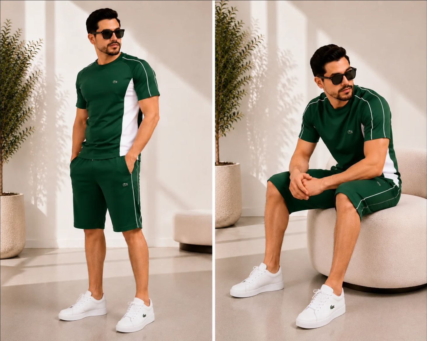 💥 Multi Color Contrast Panel Casual Sport Suit