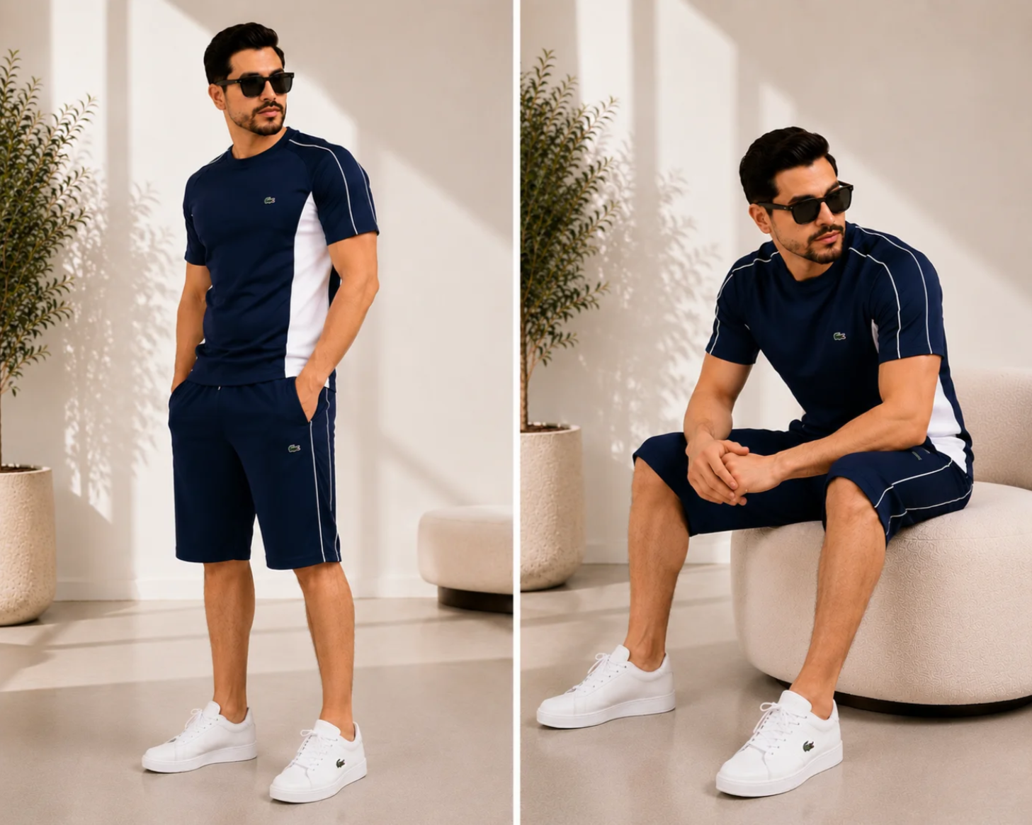 💥 Multi Color Contrast Panel Casual Sport Suit