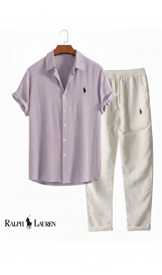 🔥 Ralph Lauren Linen Shirt & Drawstring Pant 2 Piece Set