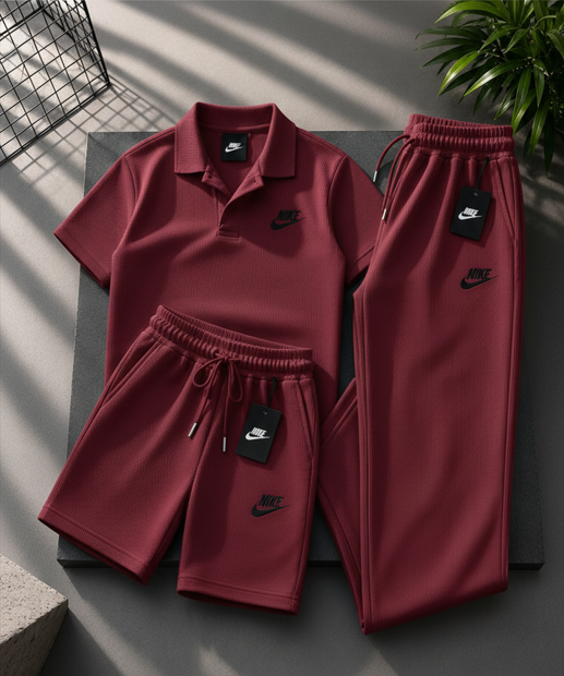 Soft Ribbed Knit 3 Piece Men Daily Outfit