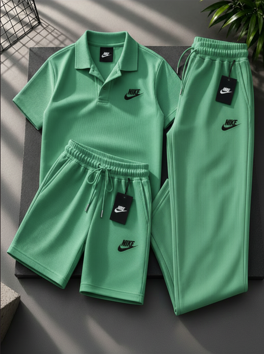 Soft Ribbed Knit 3 Piece Men Daily Outfit