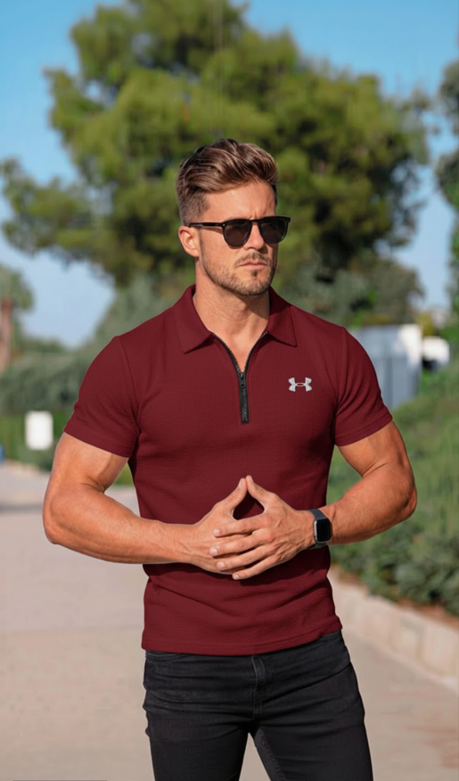 Under Armour Rib Half Zip Muscle Fit Polo