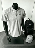 Nike Stand Collar Polo + Backpack + Cap 3-Piece Set