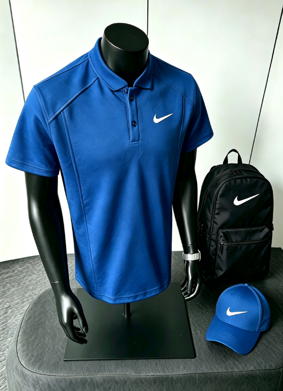 Nike Stand Collar Polo + Backpack + Cap 3-Piece Set