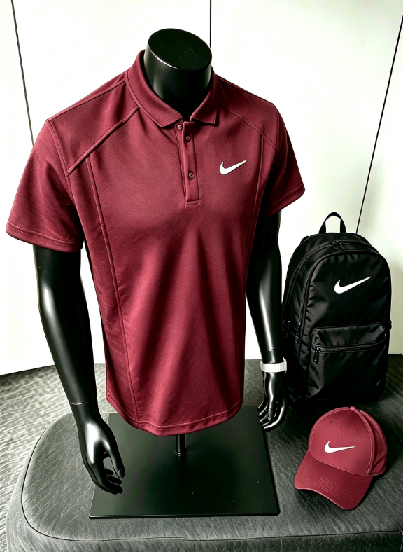 Nike Stand Collar Polo + Backpack + Cap 3-Piece Set