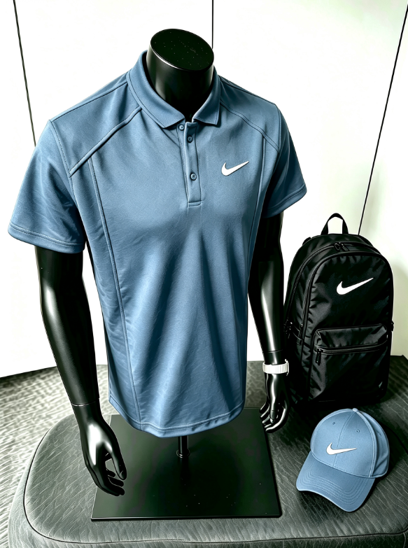 Nike Stand Collar Polo + Backpack + Cap 3-Piece Set