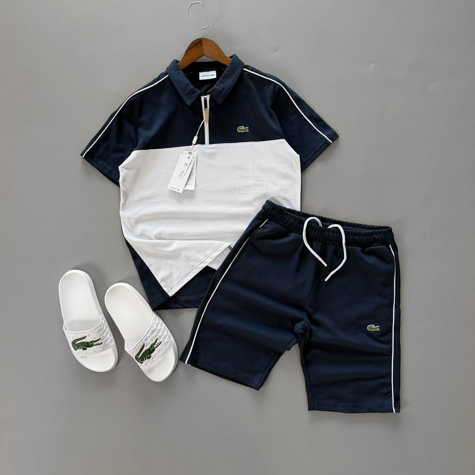 Lacoste Two-Tone Top & Bottom Set