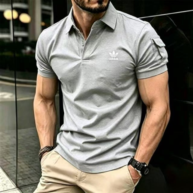Adidas Trefoil Logo Muscle Fit Business Casual Polo Shirt