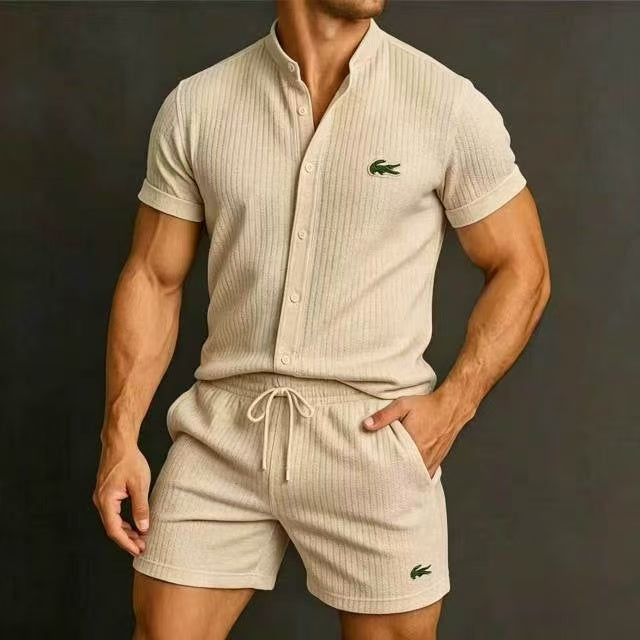 Multi-Color Lacoste Waffle Knit 2-Piece Matching Set Limited Flash Sale