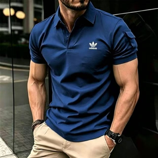 Adidas Trefoil Logo Muscle Fit Business Casual Polo Shirt