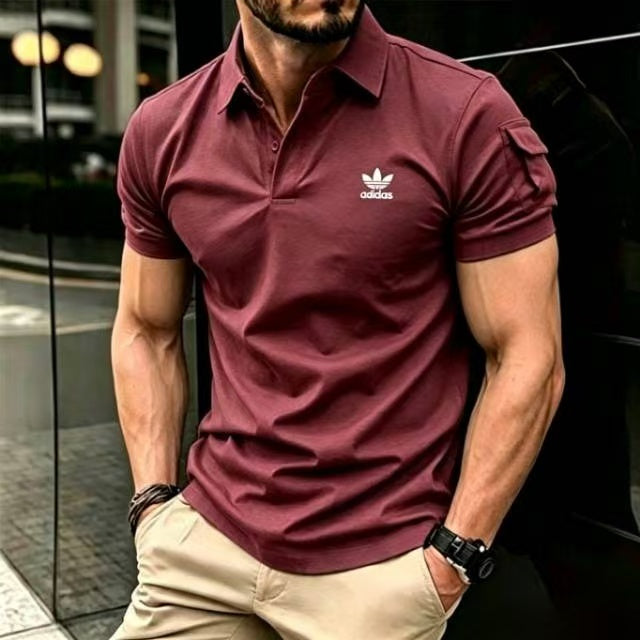 Adidas Trefoil Logo Muscle Fit Business Casual Polo Shirt