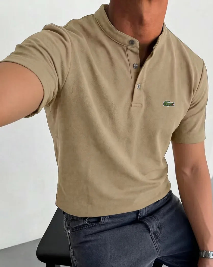 Men's Cotton Smart-Casual Henley Shirt