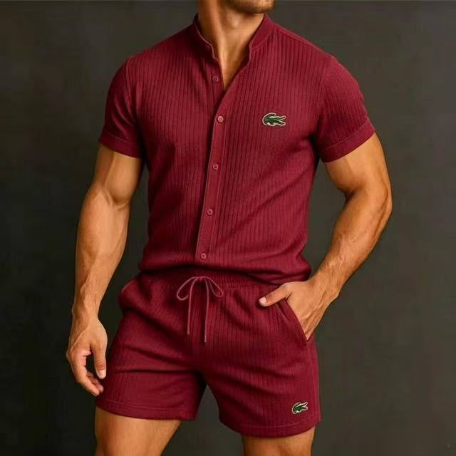 Multi-Color Lacoste Waffle Knit 2-Piece Matching Set Limited Flash Sale