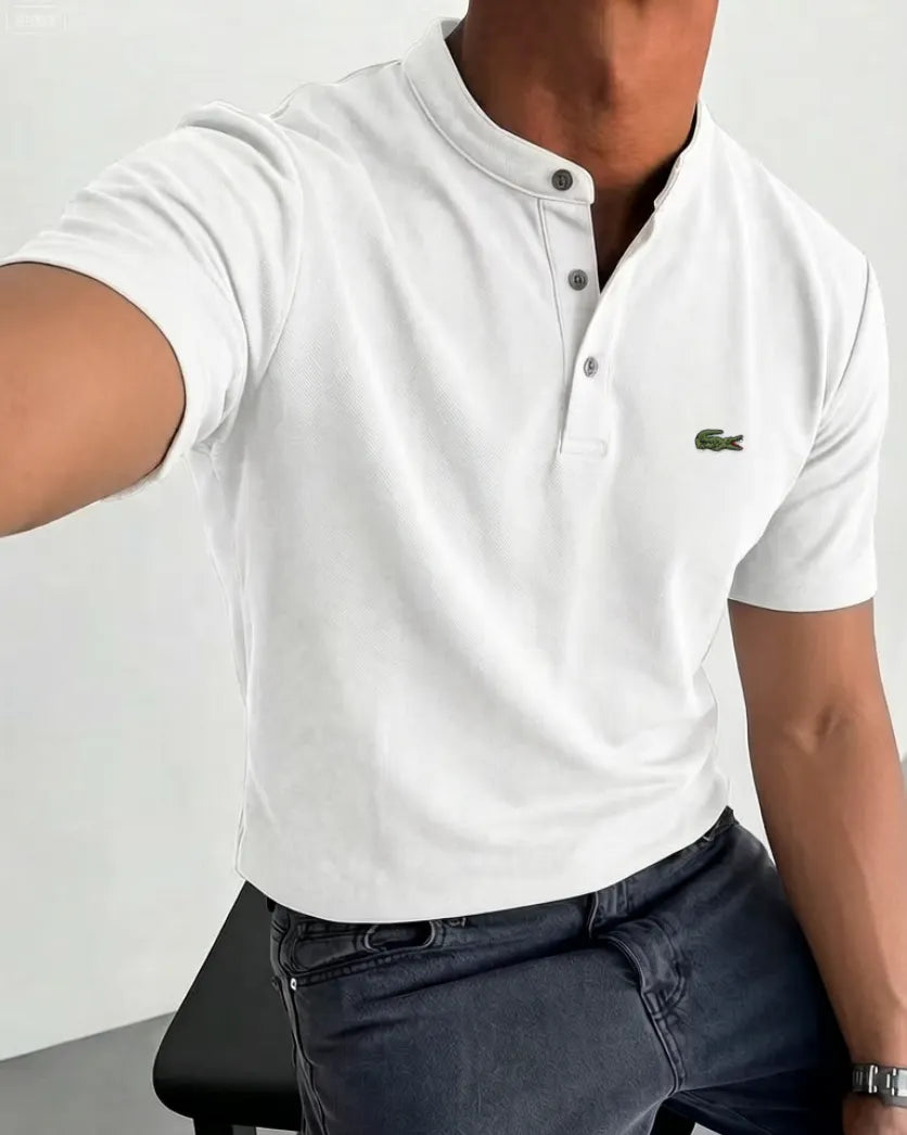 Men's Cotton Smart-Casual Henley Shirt