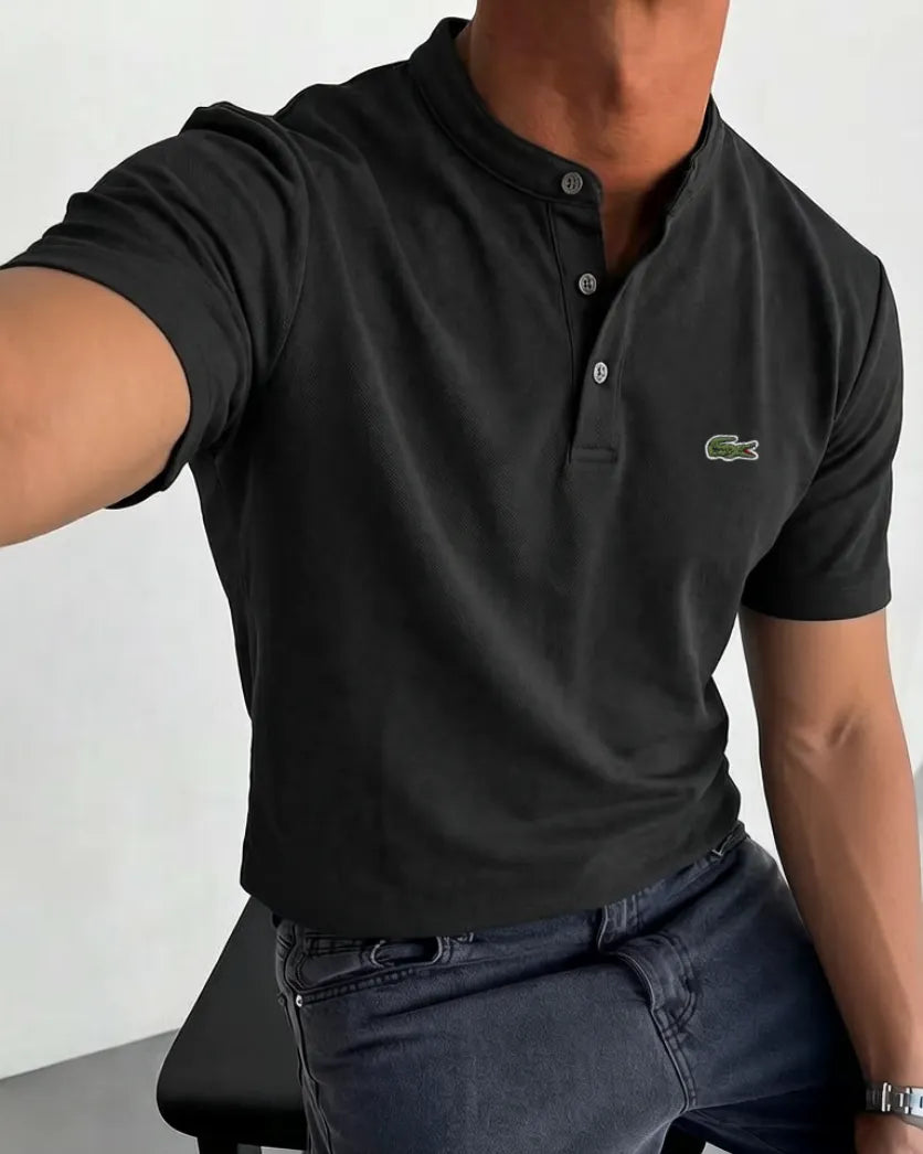 Men's Cotton Smart-Casual Henley Shirt