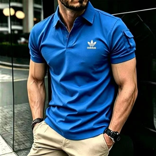 Adidas Trefoil Logo Muscle Fit Business Casual Polo Shirt