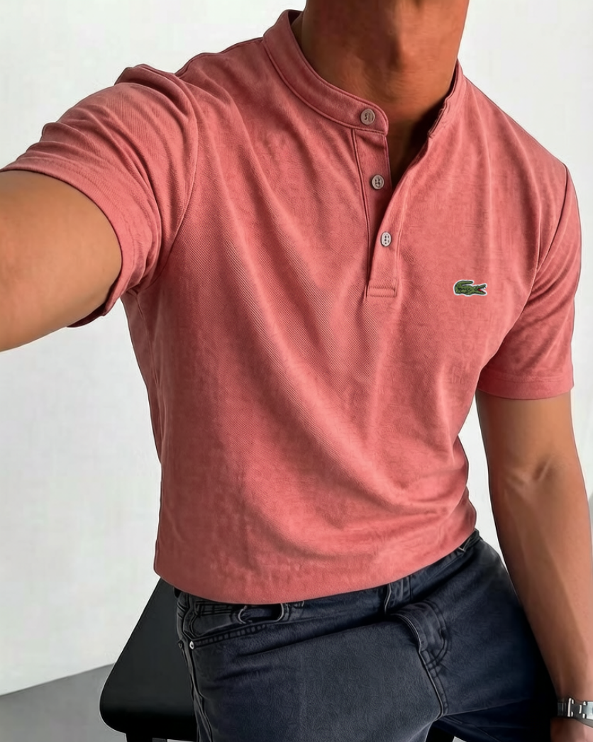 Men's Cotton Smart-Casual Henley Shirt